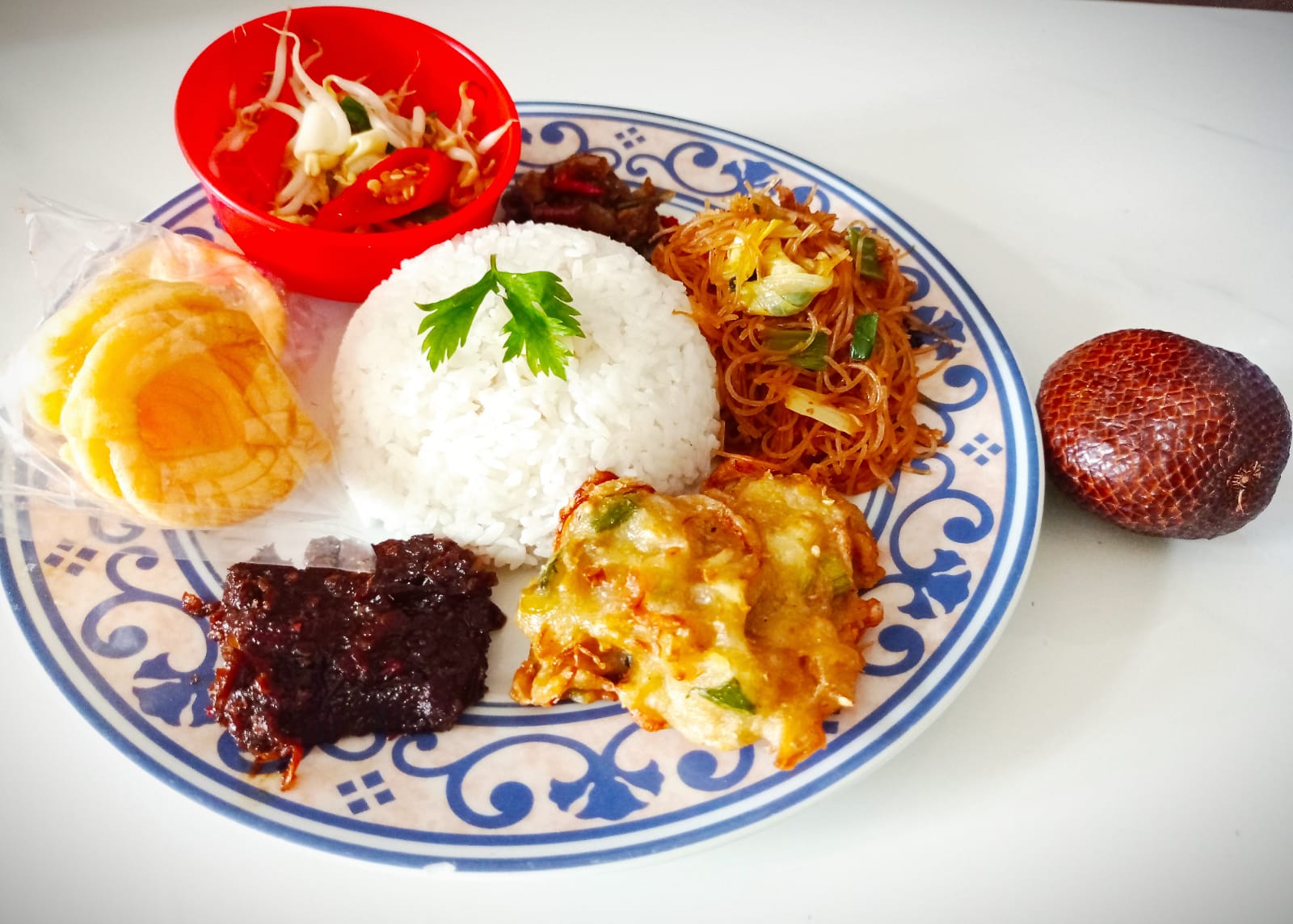 Nasi Rendang Komplit