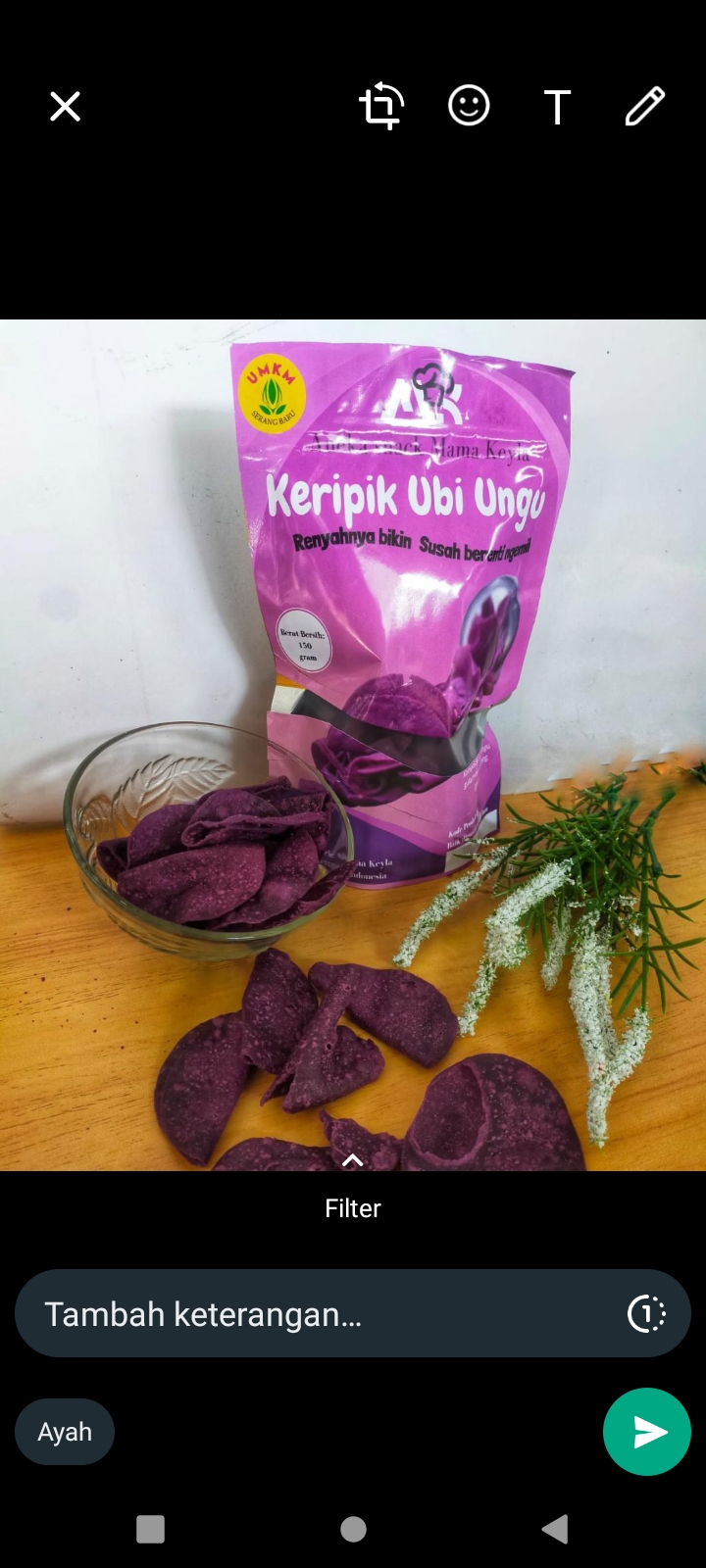 Keripik ubi ungu 