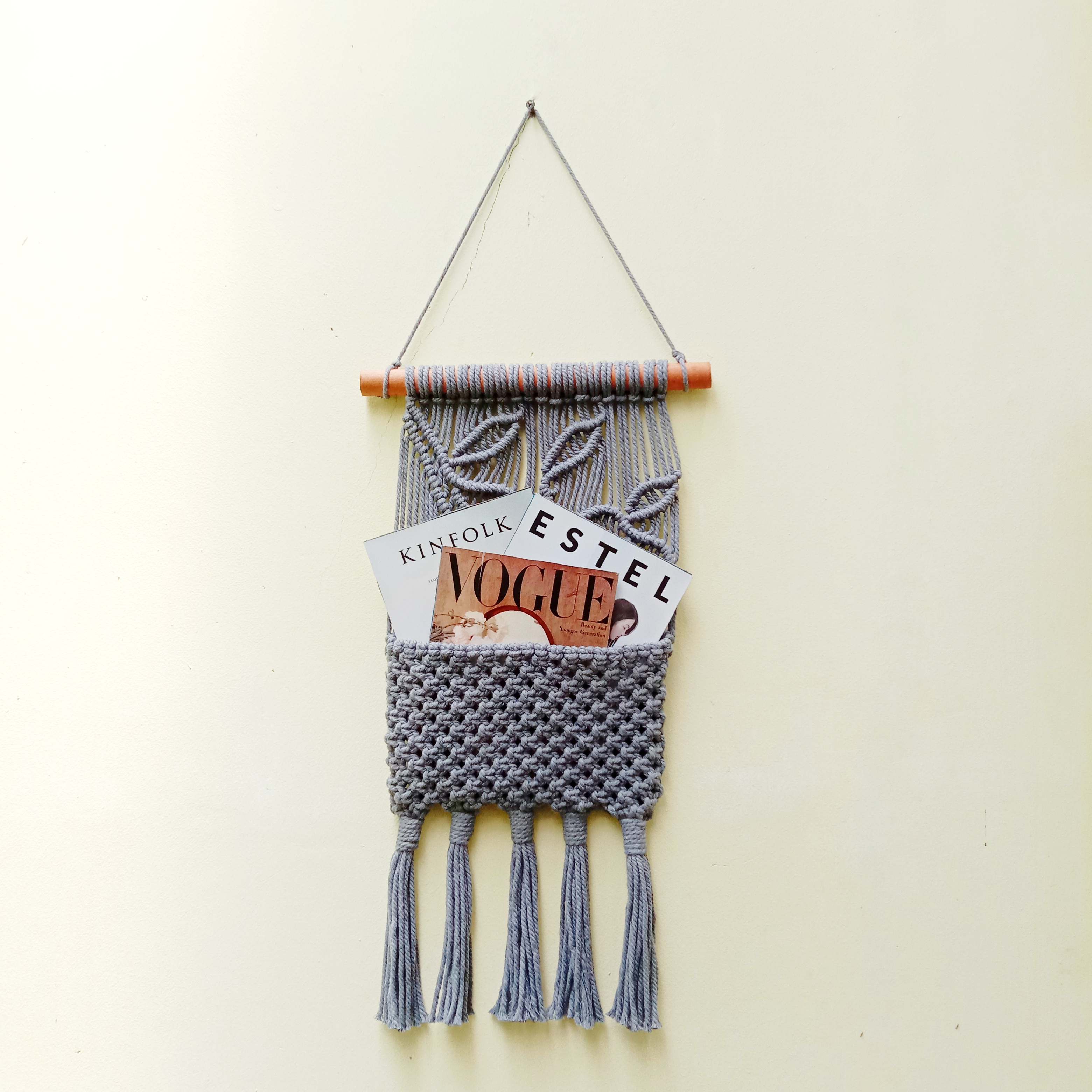 Ing Suji Macrame Pocket Wall Hanging