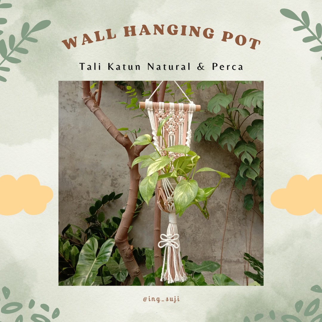 Ing Suji Macrame Wall Hanging Pot with Perca